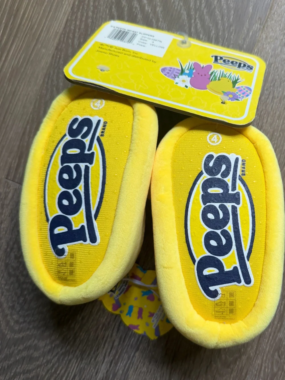 Peeps Yellow Infant Plush Bunny Slippers